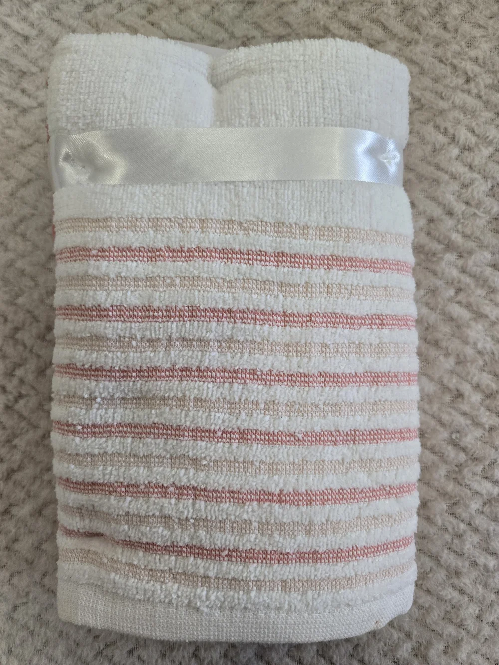 Inspirational Butterflies & Scripture Hand Towel - Peach Set